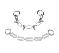 Angoily 2pcs Punk Style Shoe Ornament Fashion Shoe Jewelry Decorative Silver Stainless Steel Chains for Sandals Safe and Unique Design Suitable for Party