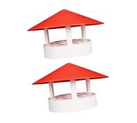 Angoily 2pcs PVC Rainproof Chimney Cap Multifunctional Mushroom Shaped Exhaust Cover with Bird and Debris Protection Lightweight and Easy to Install for Roof Ventilation Fits Flue Pipes