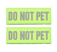 Angoily 2pcs Reflective Service Dog Patch Adhesive Label for Dog Harness Vest, Removable Nylon Do Not Pet Patch Green Colour for Outdoor Assistance Training