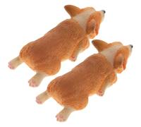 Angoily 2Pcs Resin Corgi Dog Car Ornaments Miniature Puppy Desktop Decoration Home Decor Cute Small Dog Figurines Random Color Random Color