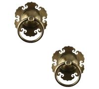 Angoily 2pcs Retro Door Knocker Vintage Door Handle Antique Brass Pull Ring for Front Handle Classic Design for Knocker for Front Brass