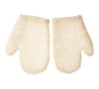 Angoily 2pcs Reusable Body Exfoliator Mitts in Beige Made from Whole Sisal Hemp, Soft Bath Gloves for Gentle Exfoliation and Skin Scrubbing, for Adult Unisex Bathing