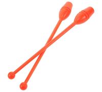 Angoily 2pcs Rhythmic Gymnastics Sticks 45cm Orange Plastic Handheld Gymnastic Stick for Adult and Artistic Dance Training Equipment for Flexibility and Performance