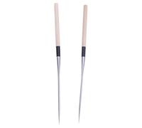 Angoily 2pcs Sashimi Chopsticks Long Chopsticks Metal Noodles Chopstick Cooking Frying Chopsticks Moribashi Chopsticks Korean Chopstick Wooden Handle Stainless Steel Travel Non-slip