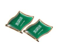 Angoily 2pcs Saudi Arabia Flag Brooch Pins with Epoxy Resin Craftsmanship, Versatile Usage Lapel Badge Accessories for Bags and Clothes, for Gifting on Special Occasions Or Birthdays
