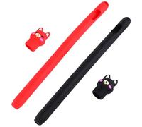 Angoily 2pcs Silicone Protective Case for 1st Generation Stylus Pencil, Anti-drop Sleeve, Black and Red, Compatible Stylus Protective Cover for Tablet Accessories