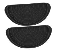 Angoily 2pcs Silicone Refrigerator Drip Catcher Tray Black Water Drip Mat for Fridge Dispenser Half-round Design Easy to Clean Prevents Spills and Mess