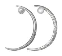 Angoily 2pcs Silver Alloy Hair Pins Vintage Chinese Style Curved Moon Design Hair Chopsticks for Women Comfortable Feeling Bun Holder for Prom Or Night