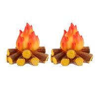 Angoily 2pcs Simulated Mini Campfire Lamp Flame-Like LED Light Decorative Fire Effect for Bedroom Party Artificial Flame Table Lamp for Aesthetic Decor