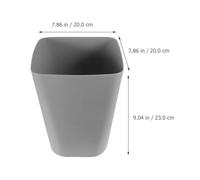 Angoily 2pcs Small Square Plastic Trash Cans with Open Top, Grey Wastebaskets for Office, Bathroom, Kitchen and Hotel Use, Compact Litter Bins for Home and Commercial Spaces
