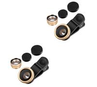 Angoily 2pcs Smartphone Camera Lens Golden Clip Fisheye Macro and Super Wide Angle Lens Your Mobile Photography