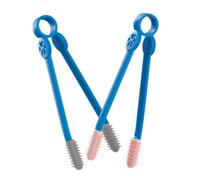 Angoily 2pcs Soft Pet Tear Stain Remover Comb Non-slip Eye Cleaning Tool for Dogs and Cats Lightweight Grooming Brush with Comfortable Massage Cute Pink and Gray Design for Easy Debris