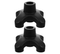 Angoily 2pcs Soft Rubber Quad Cane Base Replacement Self Standing Non-Slip Tips for Folding and Offset Walking Sticks Easy Clean and Comfortable Elderly Cane Accessories