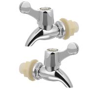 Angoily 2pcs Spigot for Beverage Dispenser: Drink Dispenser Spigot Replacement Water Bucket Jug Faucet for Home Party Bar Silver 15-18mm