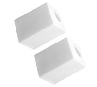 Angoily 2pcs Square Glass Lamp Shade Replacement for E27 Lamp Base with Milk White Smooth Surface Space-Saving Design and Soft Light Diffuser for Bedside and Kitchen Use
