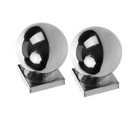 Angoily 2pcs Stainless Steel Handrail Balls with Smooth Polished Finish Round Fence Post Covers for Guardrail and Staircase Banister Easy DIY Installation Architectural Accessories