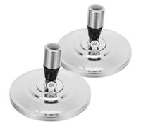 Angoily 2Pcs Stainless Steel Rotation Mop Replacement Heads with Black Round Disc Compatible Mop Base Attachment for Home and Commercial Floor Cleaning Universal Parts
