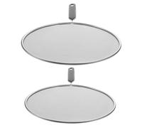Angoily 2Pcs Stainless Steel Round Splatter Screens Oil Proofing Lid Grease Cover for Frying Pans Anti-Oil Splash Guard with Dense Mesh for Kitchen Cooking Protection