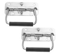 Angoily 2pcs Stainless Steel Spring Folding Handle Heavy Duty Toolbox Industrial Door Pull