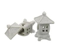 Angoily 2pcs Stone Lantern Ornaments Mini Pagoda Statue Garden Decor Bonsai Pavilion Decor Fish Tank Pavilion Adornment Fadeless Pagoda Adornment Simulation Building