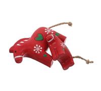 Angoily 2pcs Swedish Wooden Horse Figurine Set Scandinavian Dalecarlian Horse Decoration for Home and Office, Red Nordic Folk Art Sculpture with Versatile Decoration and Longterm Beauty