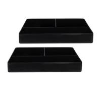 Angoily 2pcs Tea Bag Organizer Coffee Bag Holder Multi-purpose Portable Pvc Storage Box Black for Beverage Station and Housewarming