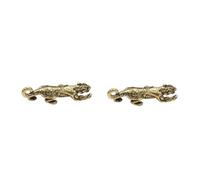 Angoily 2pcs Tiger Keychain Charms Brass Simulated Tiger Pendant Jewelry for DIY Key Chains Bracelets and Necklaces Lightweight Durable Crafting Accessories for Parties and Daily Wear
