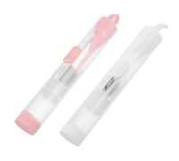 Angoily 2pcs Travel Mini Folding Toothbrush with Built-in Toothpaste Container, Soft Bristle Portable Toothbrush Set in White and Pink, Compact Oral Care for Camping, Backpacking,