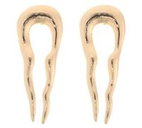 Angoily 2pcs U Shaped Wavy Hair Pins Made of Zinc Alloy in Golden Colour, User-friendly Design to Maintain Shine, for Elegant French Twist or Stylish Updo Hairstyles