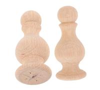 Angoily 2pcs Unfinished Solid Wood Staircase Finials with Detailed Handcarving Roman Round Ball Design for Fence Gate Toppers and Furniture Enhancements in Villas and Hotels