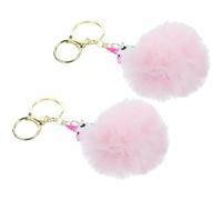 Angoily 2pcs Unicorn Keychain Pendant Set with Plush Pink Alloy Material, Portable and Easy to Carry Key Ring Charm for Backpack Or Key Decoration, Gift for Friends and Girlfriends