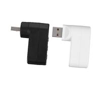 Angoily 2pcs Usb 2.0 Hub 3 Ports Splitter Adapter for Laptop Desktop Notebook Multi-port Usb Extension Cable Connector in Black and White for Data Transfer