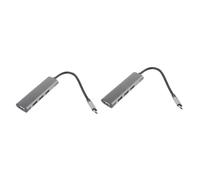 Angoily 2pcs Usb Hub Usb-c Ports Laptop High-speed Data Transfer Charging Design Stylish Appearance