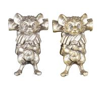 Angoily 2pcs Vintage Decorative Pendant Retro Brass Mouse Charm Mini Parachute Mice Keychain Accessory Unique Hanging Ornament for Bag Car Keys DIY Jewelry Crafts