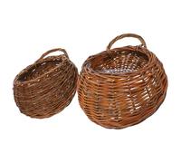 Angoily 2pcs Wall Hanging Flower Basket with Hooks, Decorative | Hanging Baskets, Wall Decoration Piece, Farmhouse Style for Home, Artificial Plants, Keys, Bathroom