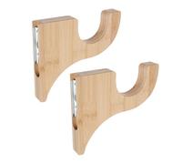 Angoily 2pcs Wooden Curtain Rod Support Brackets Natural Wood Wall Mounted Curtain Holders for Drapery Rods for Home and Living Room