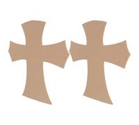 Angoily 2Pcs Wooden Mosaic Coaster Bases Blank White Cross Tray, DIY Craft Project Wood Plaques for Tea Cups Holder and Rustic Plant Hot Pots Pad, Home Decoration