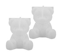 Angoily 2ps Bear Silicone Fondant Molds Bear Epoxy Soap Mould for Cake Decoration Chocolate Ice Cream Soap Candle Topper DIY Crafts