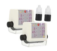Angoily 2sets Adjustable Math Roller Stamp for Self Inking Kindergarten Teaching Seal for Addition and Subtraction Practice Within Portable Educational Tool Enhancing Math Skills