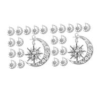 Angoily 2sets Alloy Moon Sun Charms for DIY Jewelry Making Durable Moon Sun Pendant Jewelry for Necklaces Bracelets and Earrings for Craft Projects and Accessories 20pcs*2