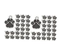 Angoily 2sets Dog Paw Charms for DIY Jewelry Making Creative Key Ring Pendants Accessories for Bracelets and Necklaces Antique Finish 100pcs*2