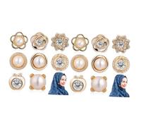Angoily 2sets Magnetic Brooch Button Pins for Hijabs and Clothing No Sew Design Stylish Safe Fasteners for Scarves Tops Veils Skirts and More Gentle 8pcs*2