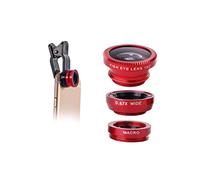 Angoily 2sets Phone Lens Kit Fisheye Wide Angle Macro Lenses Clip for Smartphones Red Lens Black Clip Capture Stunning Detail Perspectives