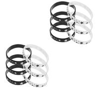 Angoily 2sets Star Patterned Silicone Wristbands Lightweight Elastic Bracelets for Outdoor Events Comfortable Stretchy Design and Safe Wrist Bands for Parties and Concerts 6pcs*2