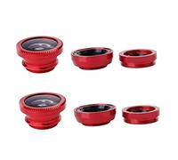 Angoily 3-in-1 Clip-on Phone Camera Lens Kit Wide Angle Fisheye Macro Lens Attachment for Smartphones Portable Cell Phone Set with Colored Clip Compatible for Mobile Photography