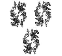 Angoily 3 Pairs Elegant Flower Lace Applique Patches for DIY Sewing Projects for Fashion Shows Wedding Dresses Creative Crafts Easy to Sew Versatile Embroidery Decor