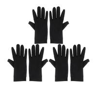 Angoily 3 Pairs Microfibre Jewellers Gloves Elastic Spandex Breathable No Affection to Finger Movement Black Hospitality Gloves for Dust-Free Plant and Art Handling