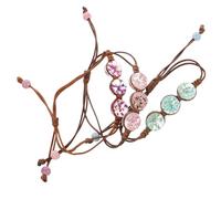 Angoily 3 Pcs Handwoven Eternal Flower Bracelets Set, Timeless Braided Dry Flower String Bracelets with Preserved Gypsophila, Floral Keepsake Jewelry for Women
