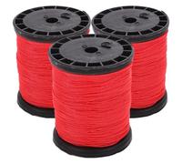 Angoily 3 Rolls Nylon Masonry String Line for Construction, Strong Red Nylon Twine for Building Sites, Sturdy Masonry Twisted Cord Suitable for Outdoor Bricklaying and Site Use
