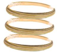 Angoily 3 Rolls of Bamboo Strips for DIY Handicraft Rattan Skin, Natural Bamboo Material Handmade for Rattan Furniture and Flower Pots, Easy to Clean Weaving Material for Repairing